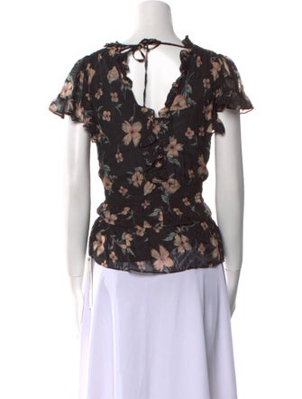 Rebecca Taylor Silk Floral Print Blouse
