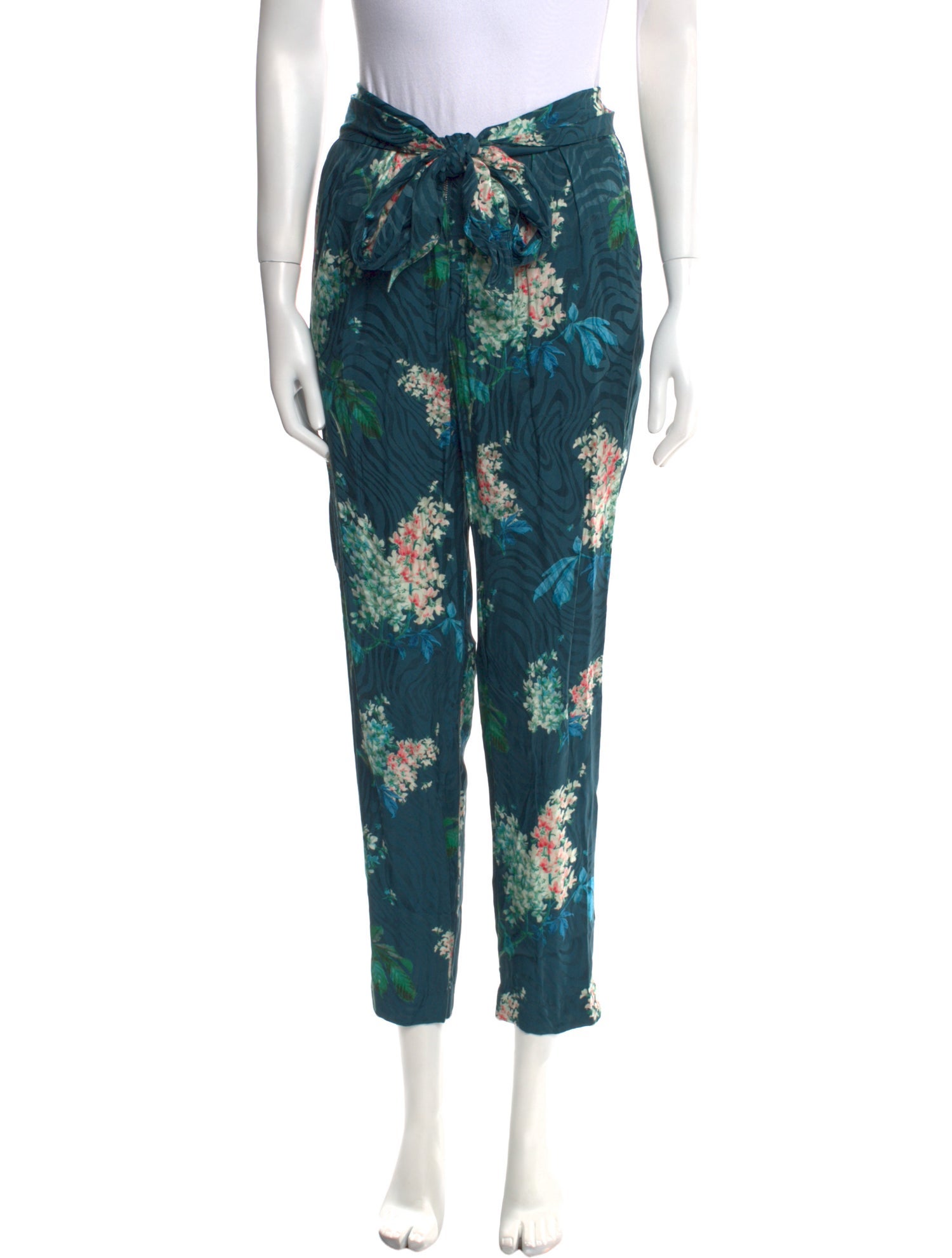 Rebecca Taylor Floral Print Straight Leg Pants