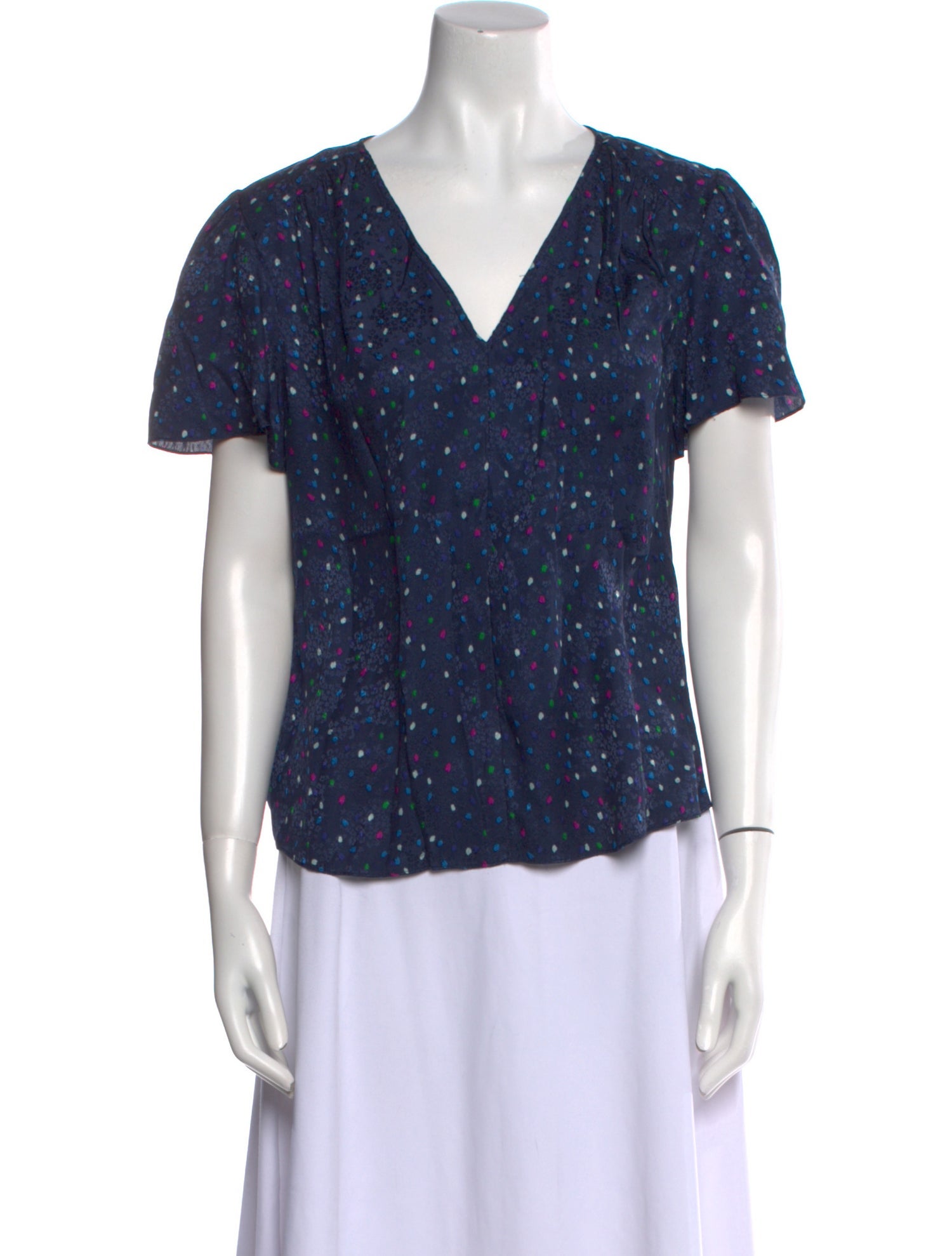 Rebecca Taylor Silk Polka Dot Print T-Shirt w/ Tags