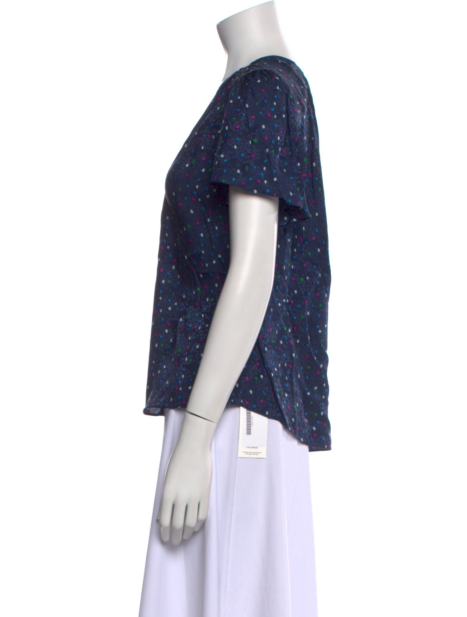Rebecca Taylor Silk Polka Dot Print T-Shirt w/ Tags
