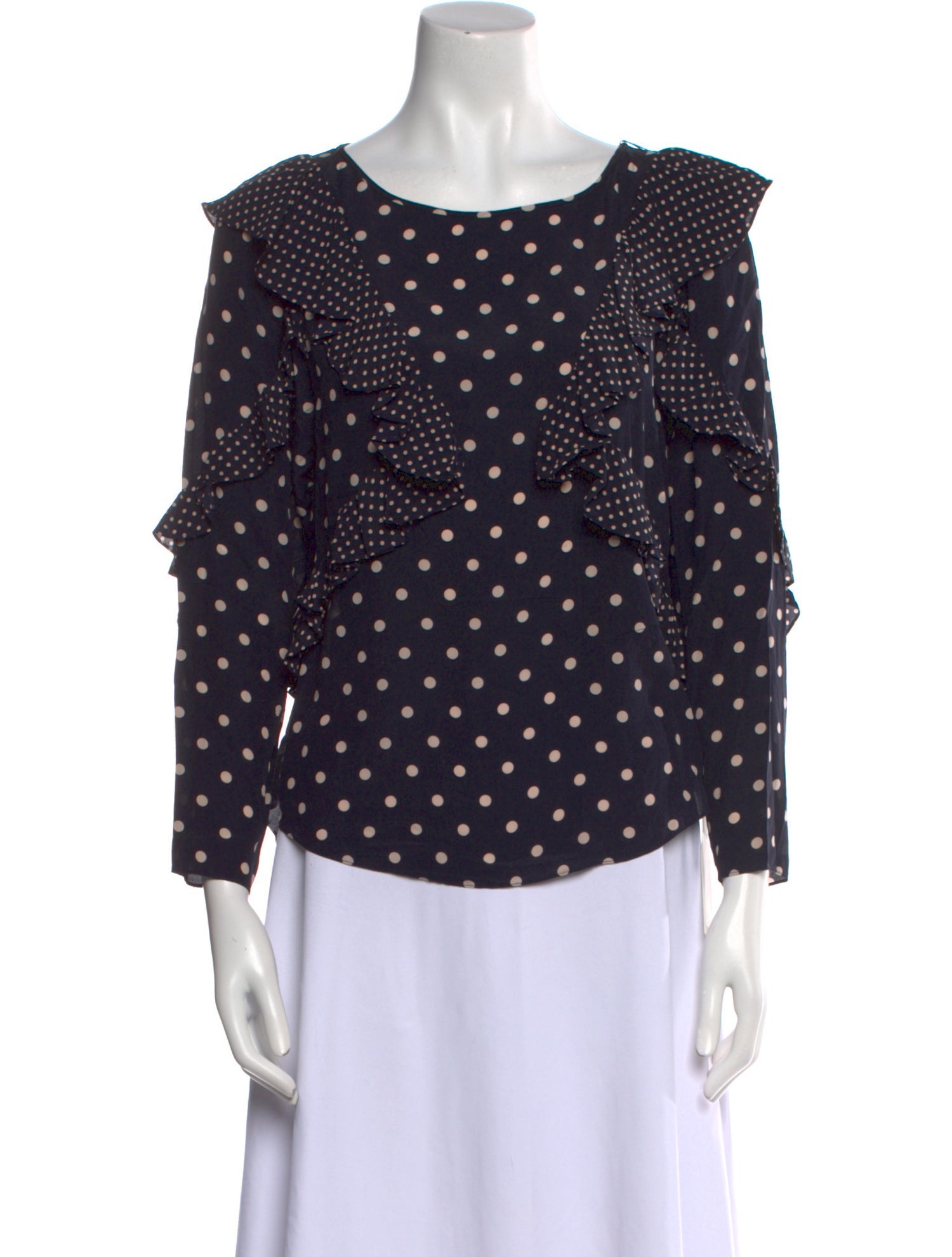 Rebecca Taylor Silk Polka Dot Print Blouse