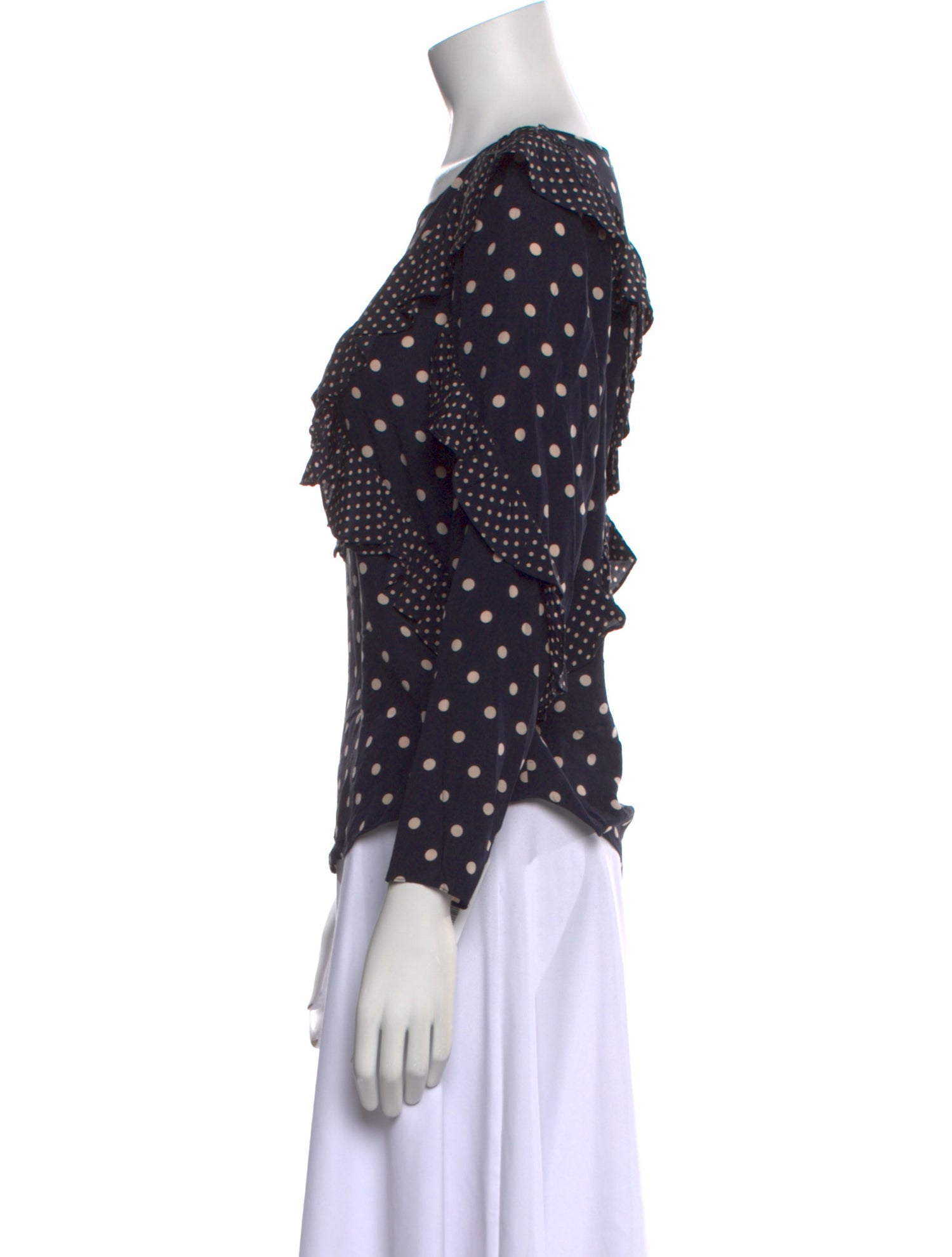 Rebecca Taylor Silk Polka Dot Print Blouse