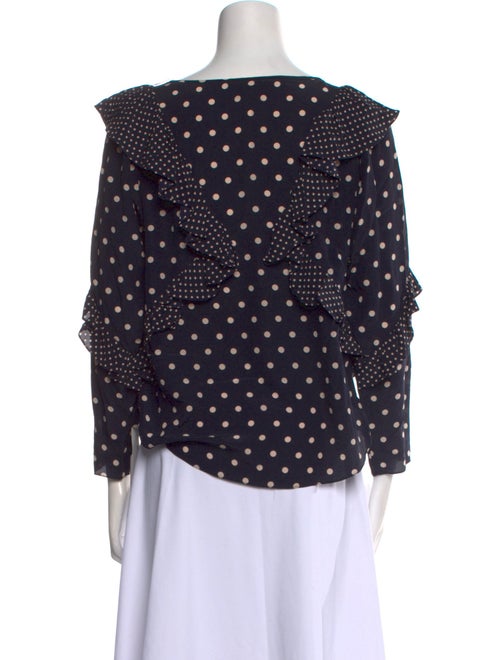 Rebecca Taylor Silk Polka Dot Print Blouse