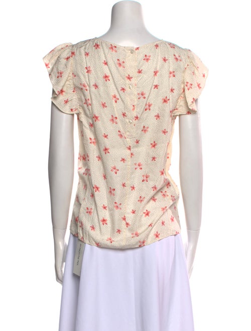Rebecca Taylor Floral Print V-Neck Blouse