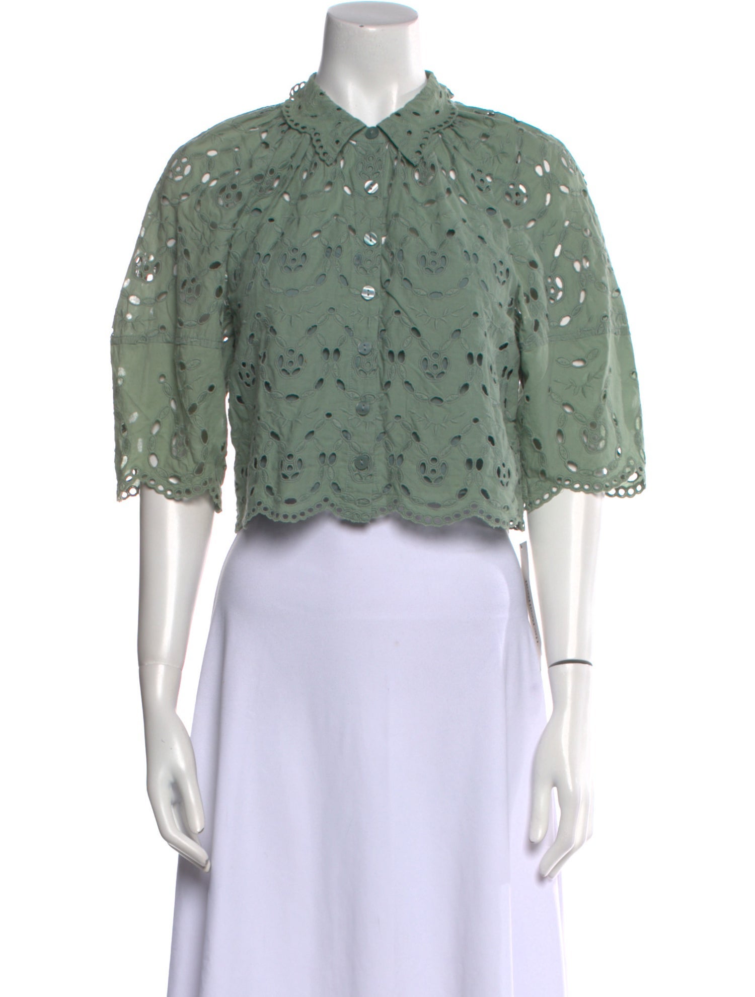 Rebecca Taylor Short Sleeve Crop Top