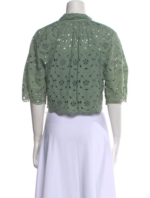 Rebecca Taylor Short Sleeve Crop Top