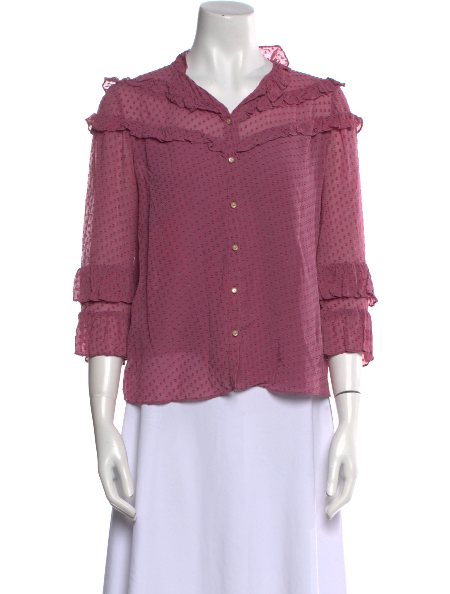 Rebecca Taylor Silk Mock Neck Blouse