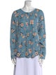 Rebecca Taylor Floral Print Scoop Neck Blouse