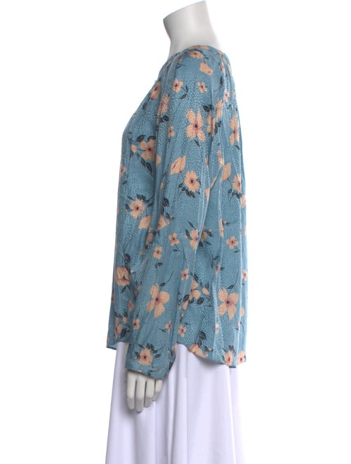 Rebecca Taylor Floral Print Scoop Neck Blouse