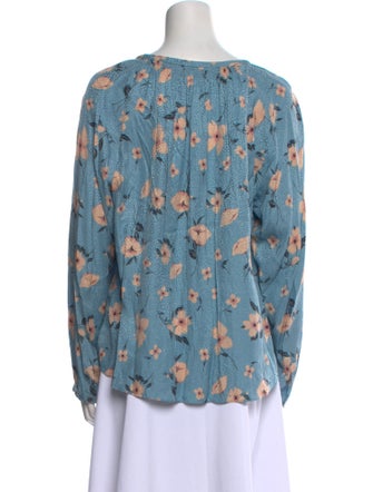 Rebecca Taylor Floral Print Scoop Neck Blouse