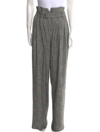 Rebecca Taylor Plaid Print Wide Leg Pants