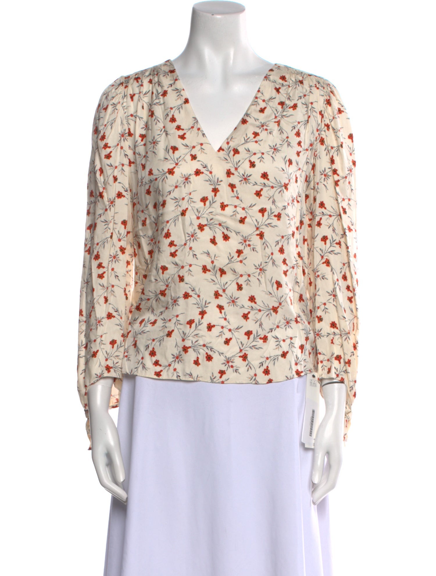 Rebecca Taylor Floral Print V-Neck Blouse