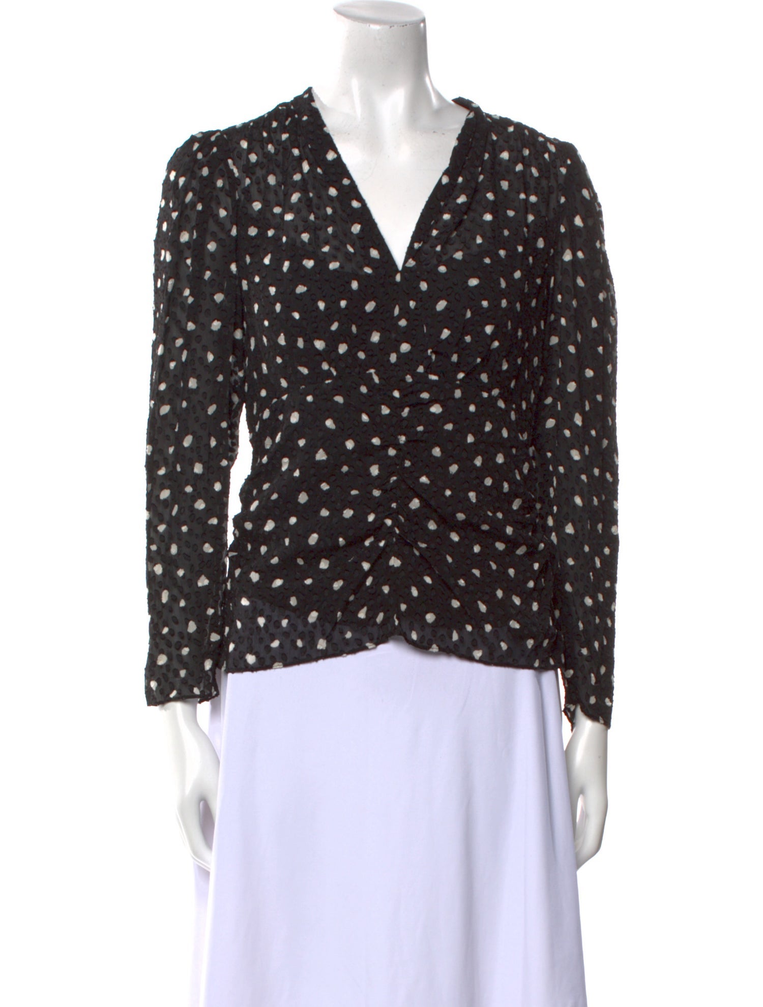 Rebecca Taylor Silk Polka Dot Print Blouse w/ Tags