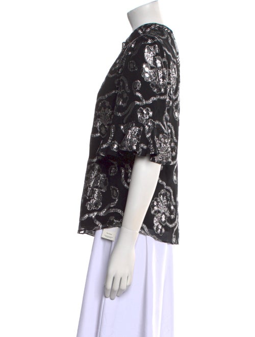 Rebecca Taylor Silk Lace Pattern Blouse