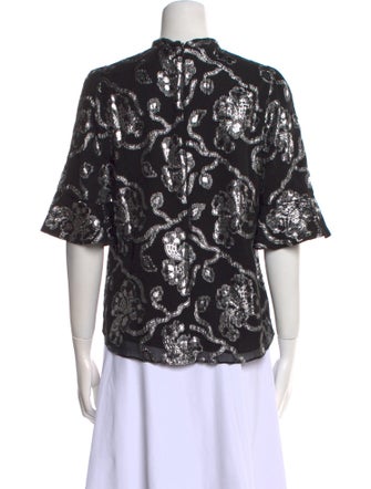 Rebecca Taylor Silk Lace Pattern Blouse