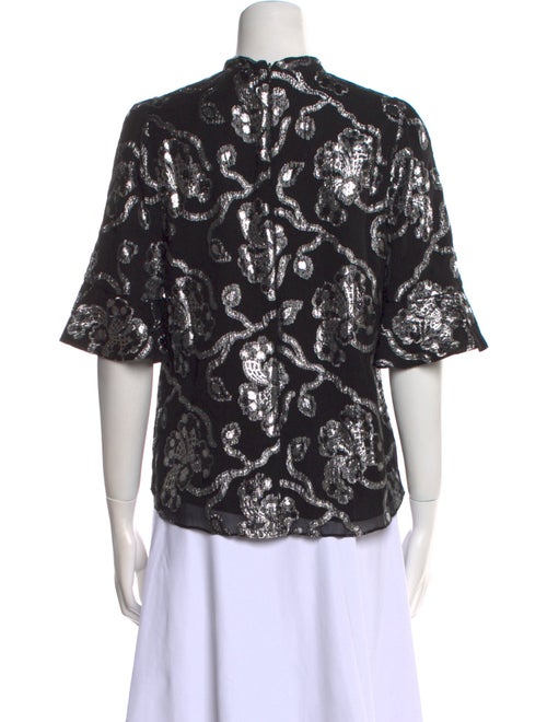 Rebecca Taylor Silk Lace Pattern Blouse