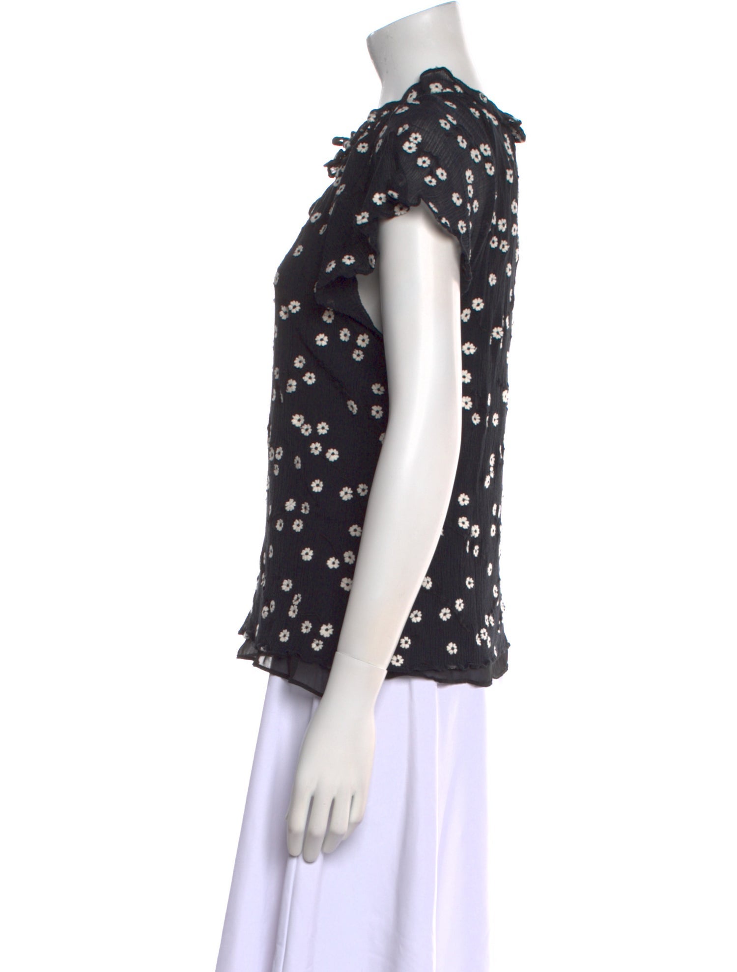 Rebecca Taylor Floral Print Mock Neck Blouse w/ Tags