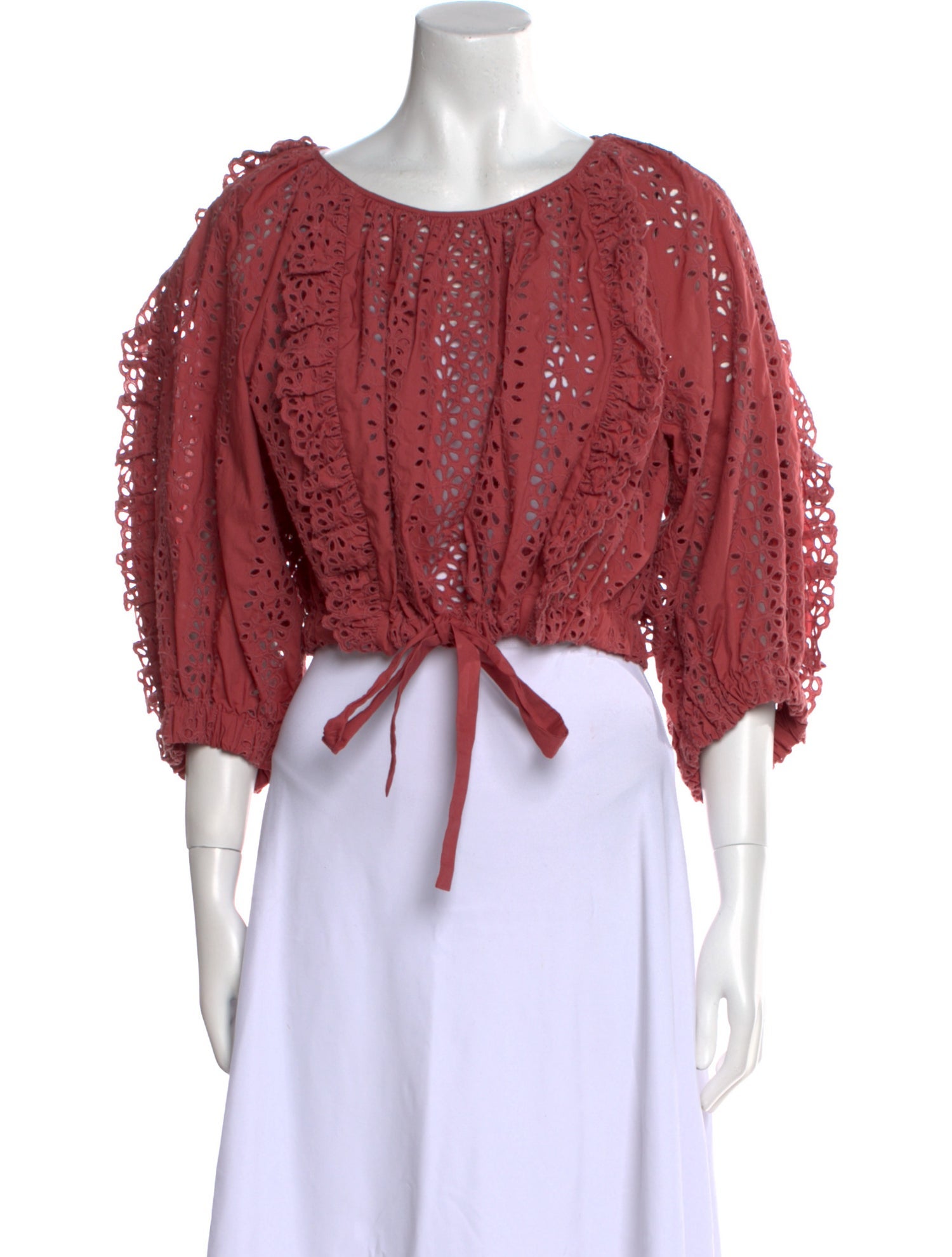 Rebecca Taylor Eyelet Bateau Neckline Crop Top w/ Tags