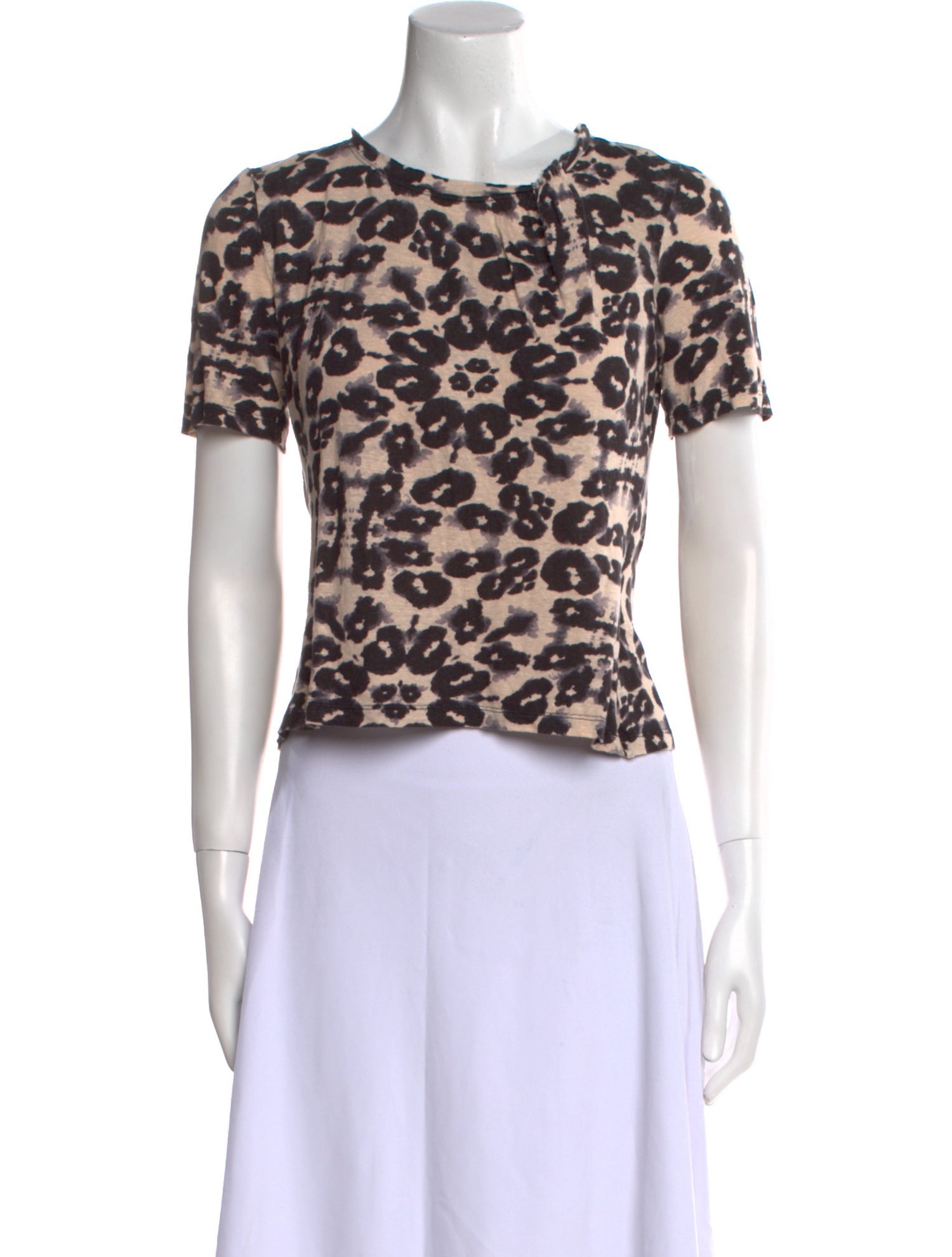 Rebecca Taylor Linen Animal Print T-Shirt w/ Tags