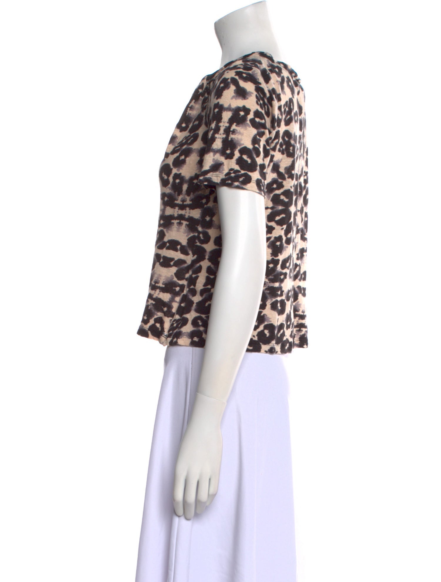 Rebecca Taylor Linen Animal Print T-Shirt w/ Tags