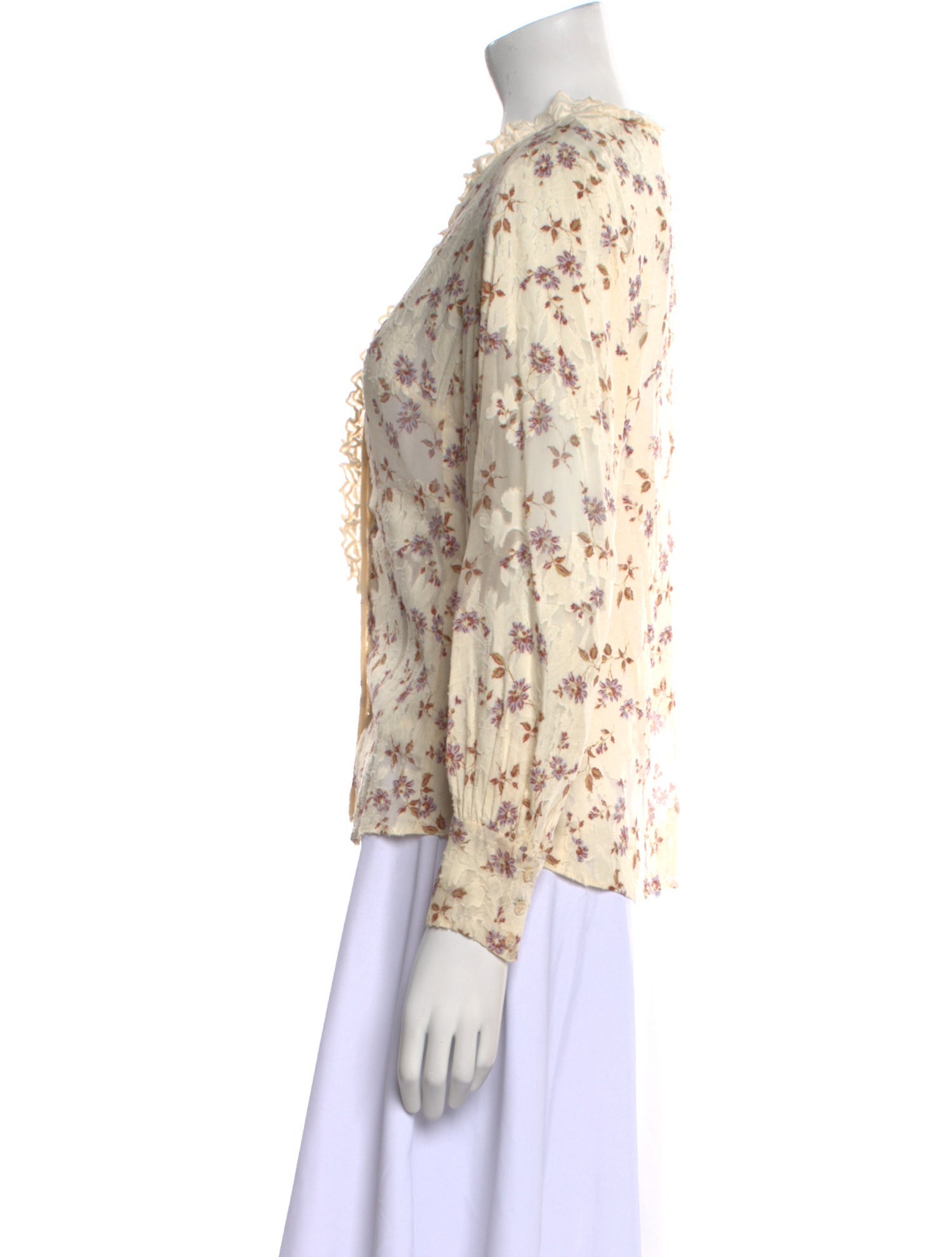 Rebecca Taylor Floral Print V-Neck Blouse w/ Tags