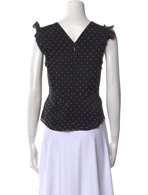 Rebecca Taylor Polka Dot Print V-Neck Top