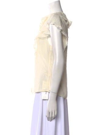 Rebecca Taylor Crew Neck Short Sleeve Blouse