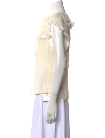 Rebecca Taylor Crew Neck Short Sleeve Blouse