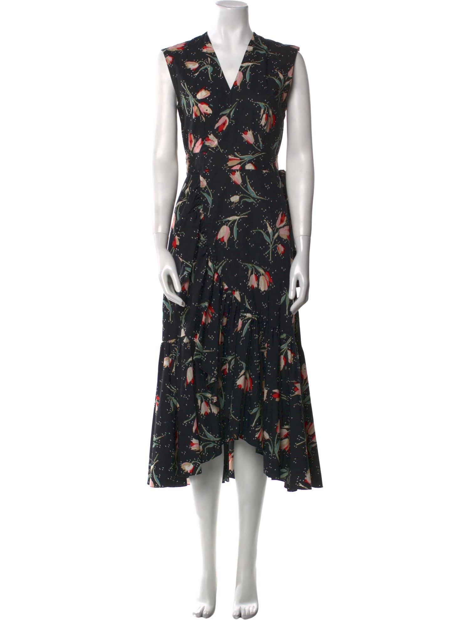 Rebecca Taylor Floral Print Midi Length Dress