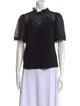 Rebecca Taylor Mock Neck Short Sleeve Blouse
