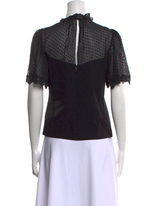 Rebecca Taylor Mock Neck Short Sleeve Blouse