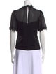 Rebecca Taylor Mock Neck Short Sleeve Blouse