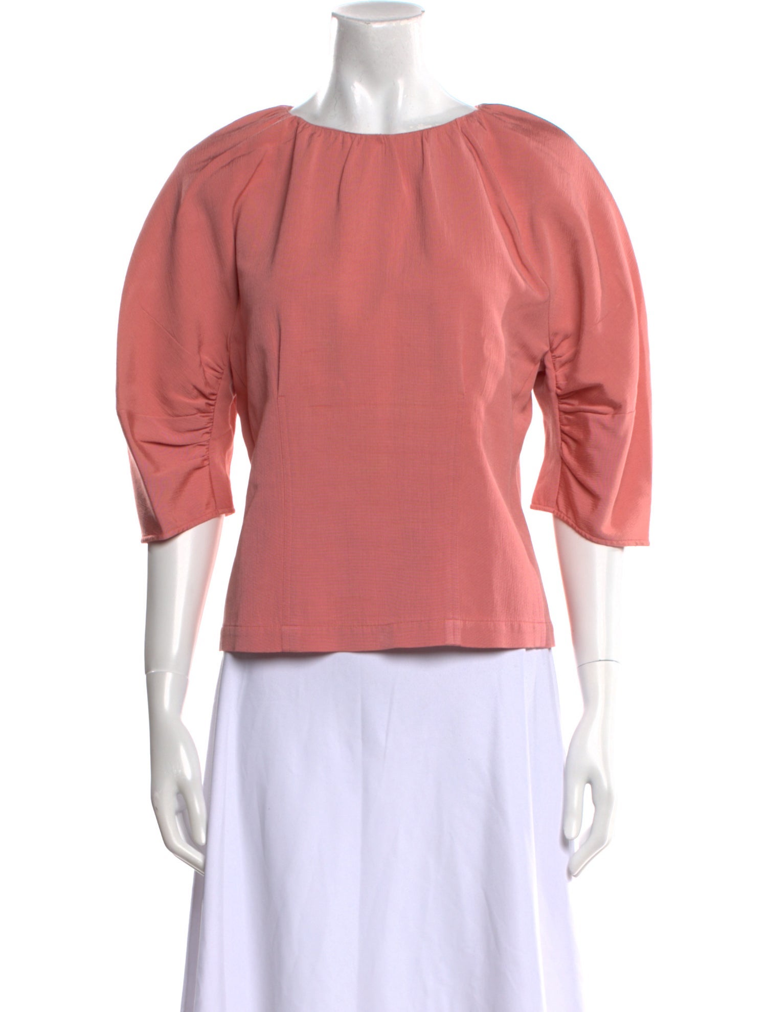 Rebecca Taylor Bateau Neckline Three-Quarter Sleeve Blouse