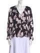 Rebecca Taylor Floral Print V-Neck Blouse