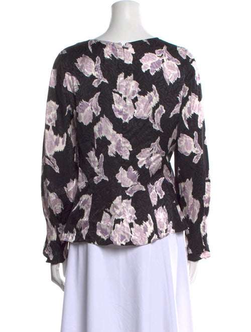 Rebecca Taylor Floral Print V-Neck Blouse