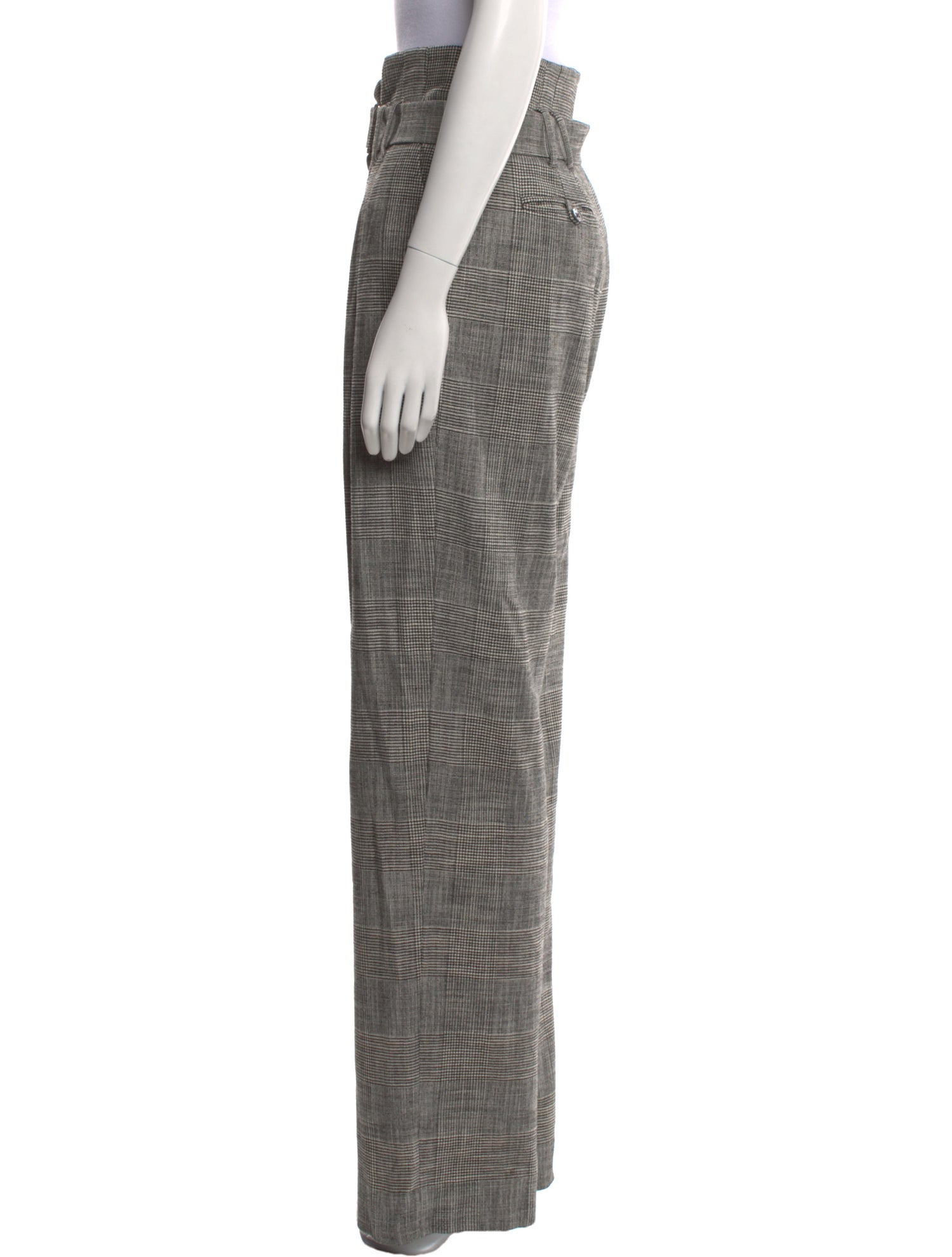 Rebecca Taylor Plaid Print Wide Leg Pants