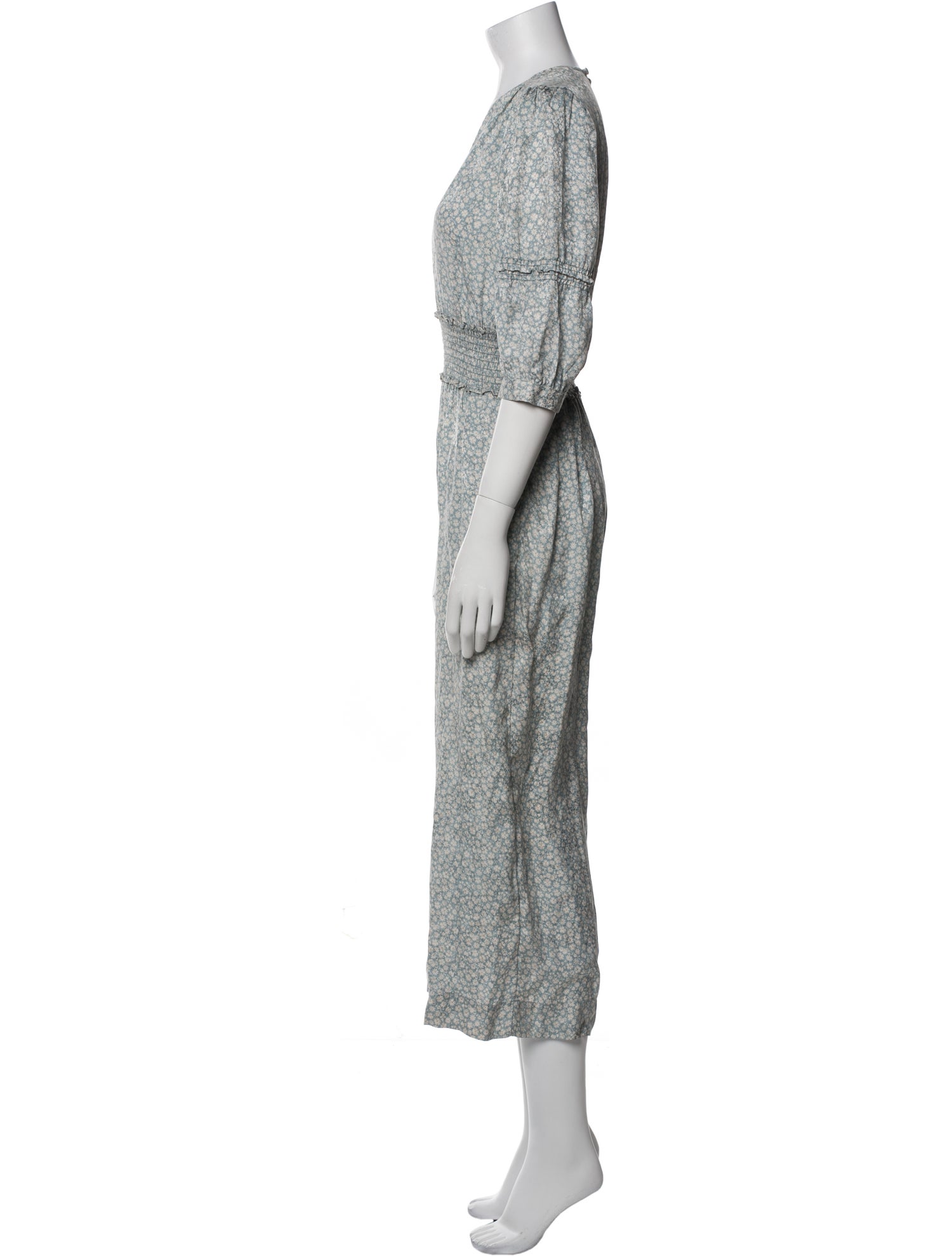 Rebecca Taylor Floral Print V-Neck Jumpsuit