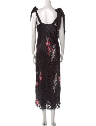 Rebecca Taylor Floral Print Midi Length Dress