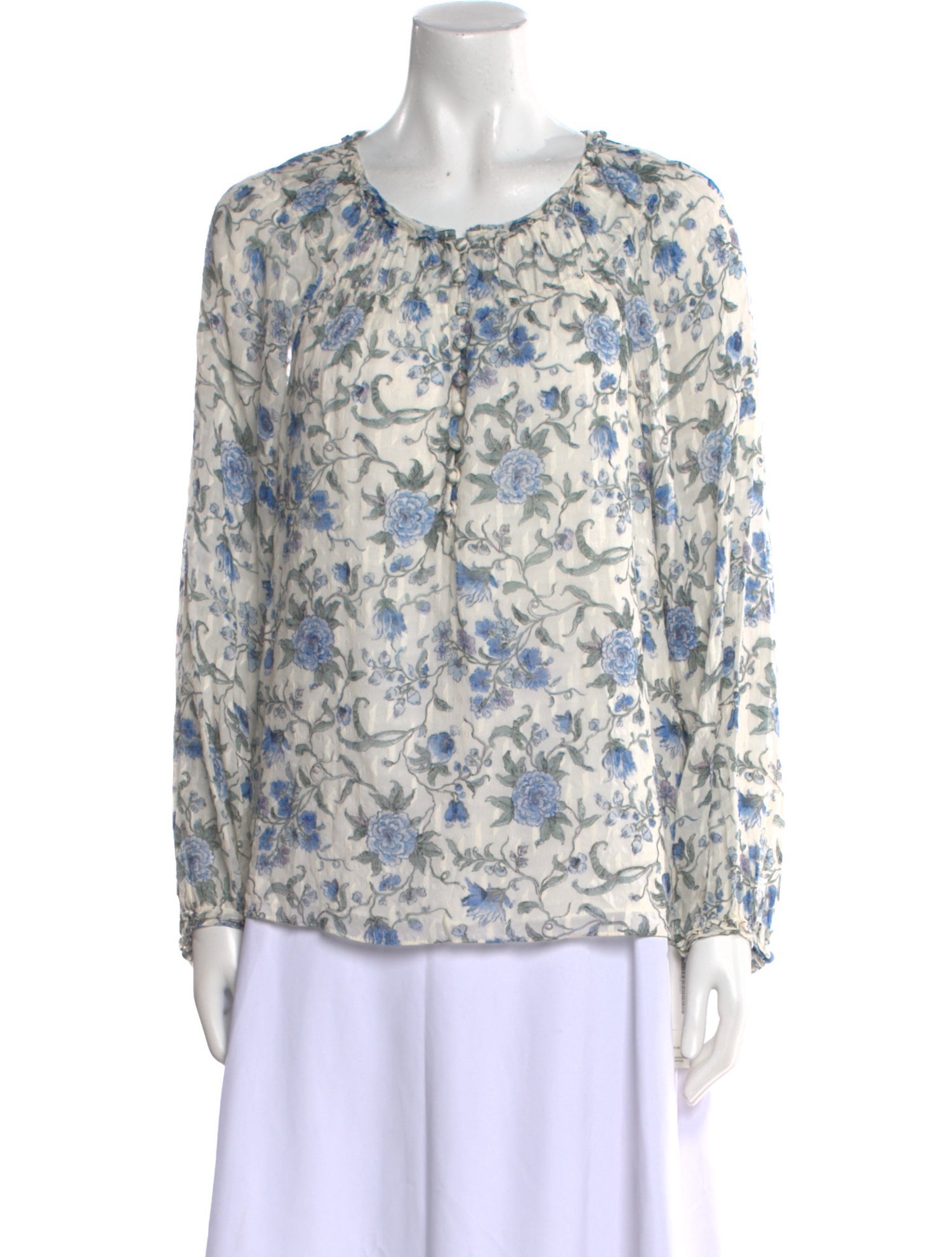 Rebecca Taylor Floral Print Scoop Neck Blouse w/ Tags