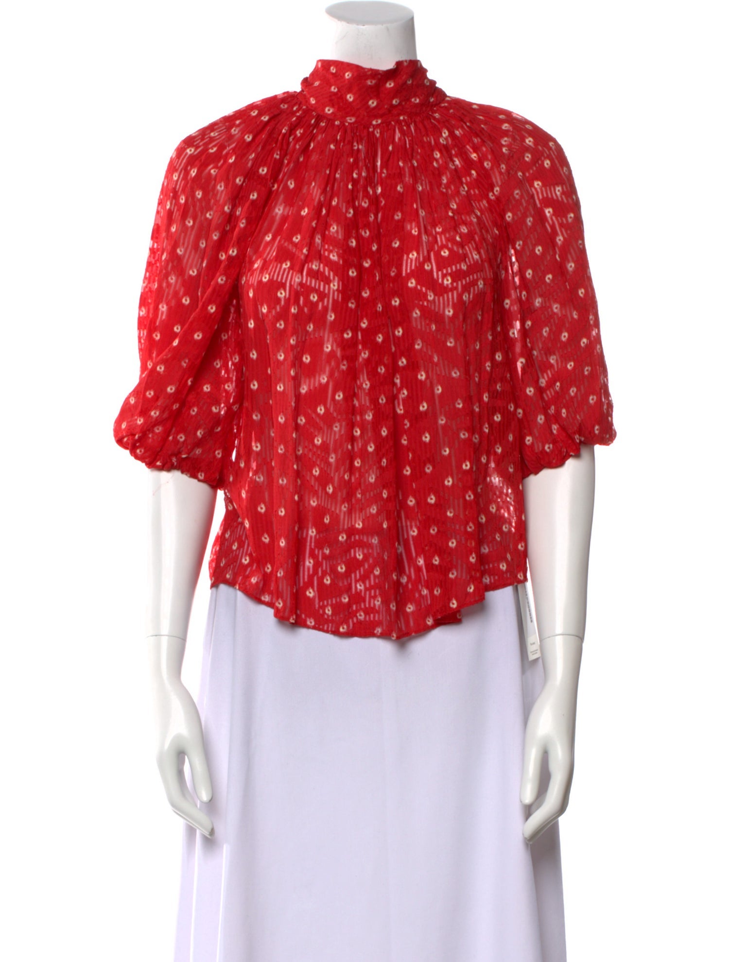 Rebecca Taylor Silk Polka Dot Print Blouse w/ Tags