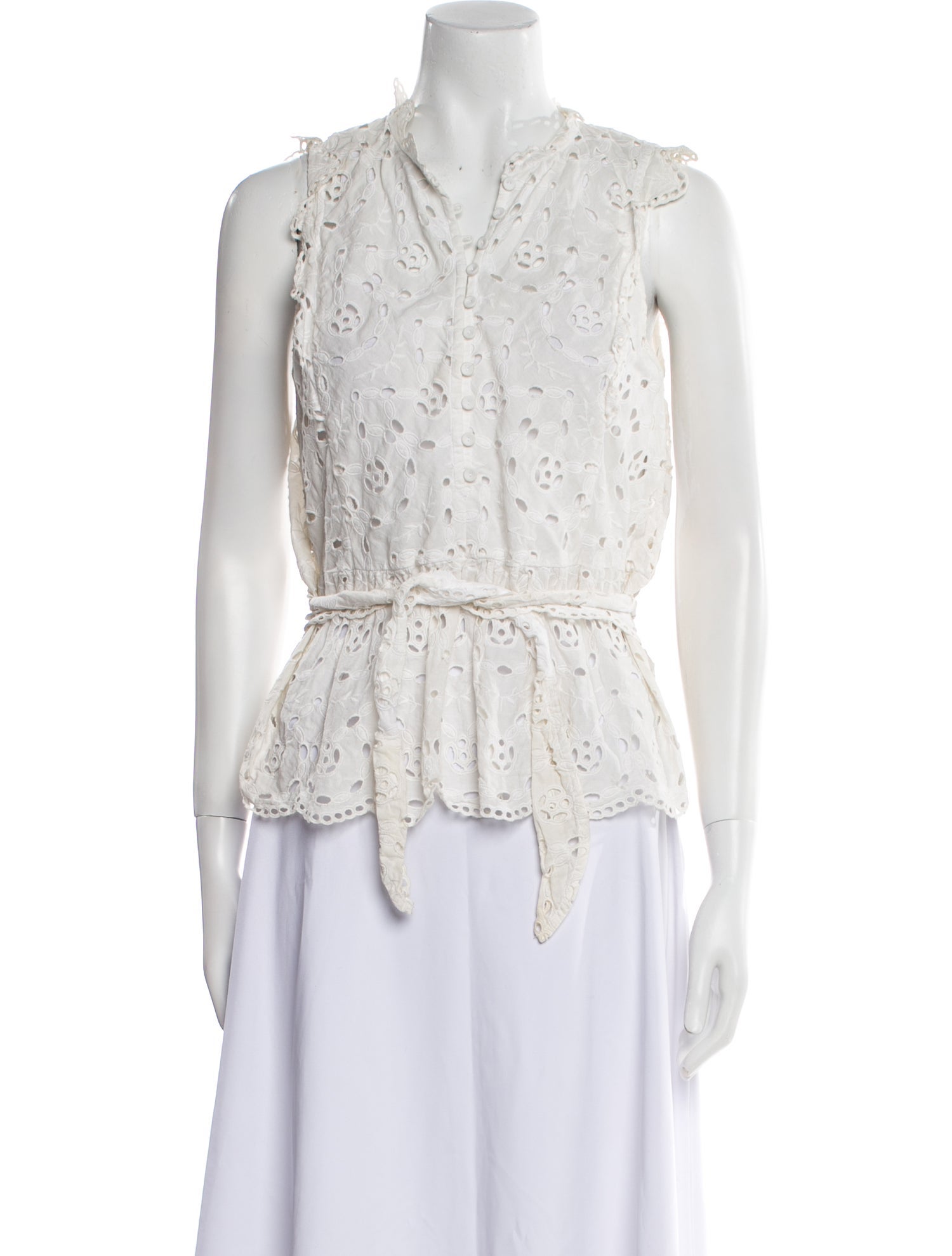 Rebecca Taylor V-Neck Sleeveless Blouse