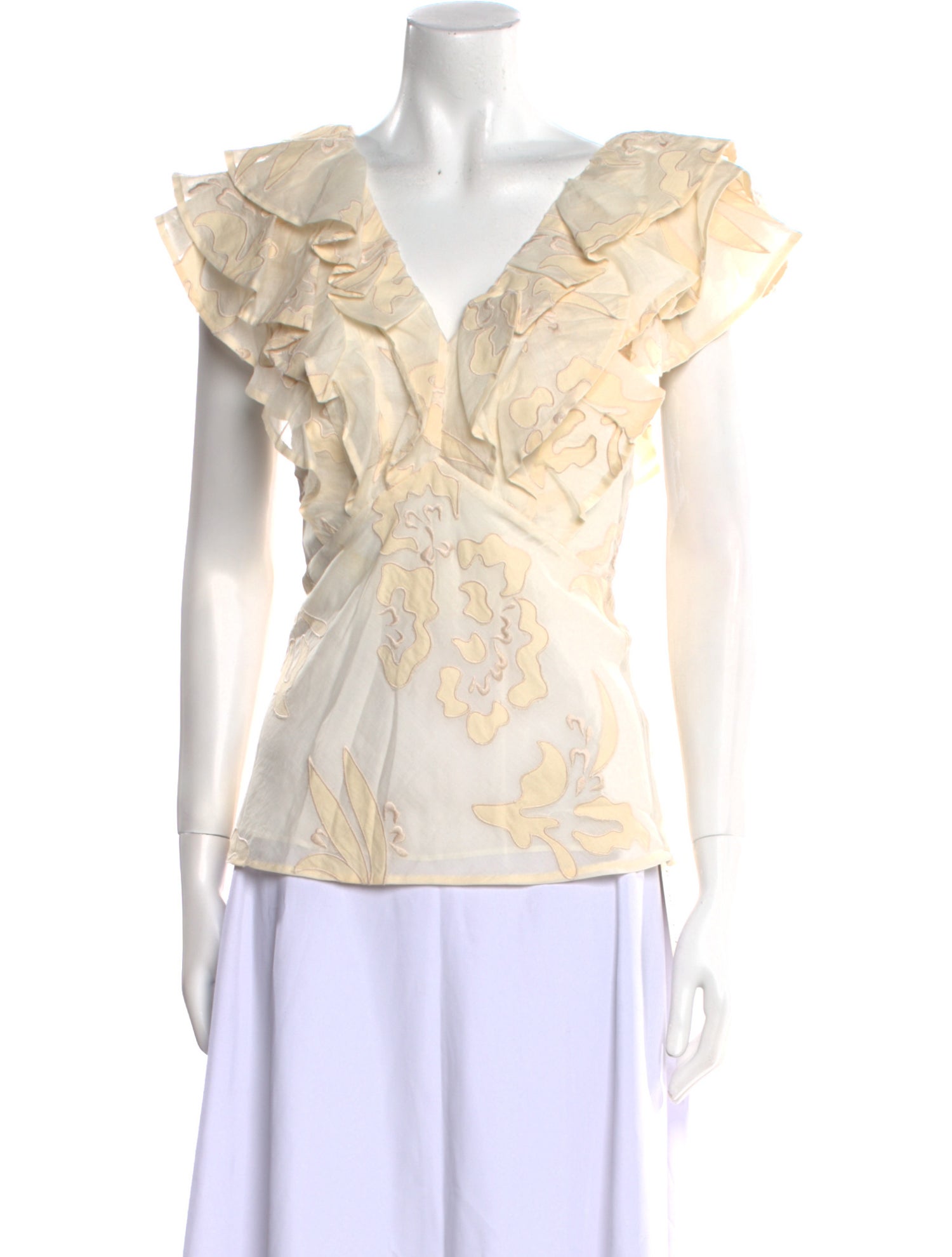 Rebecca Taylor V-Neck Short Sleeve Blouse w/ Tags