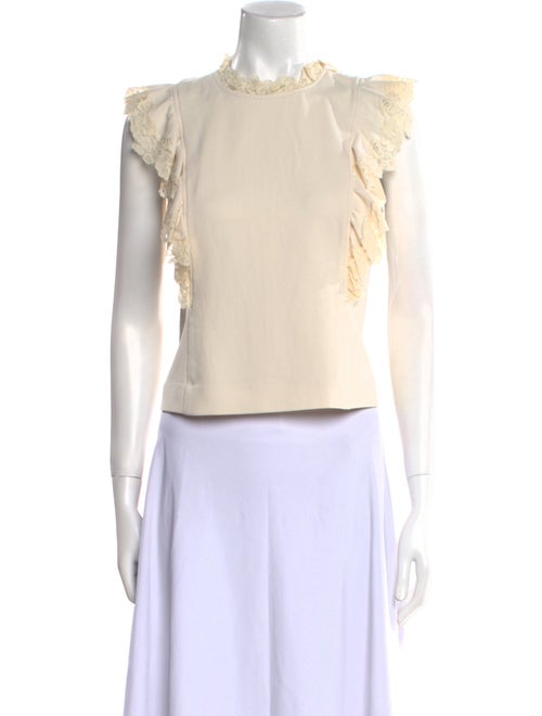 Rebecca Taylor Mock Neck Sleeveless Crop Top