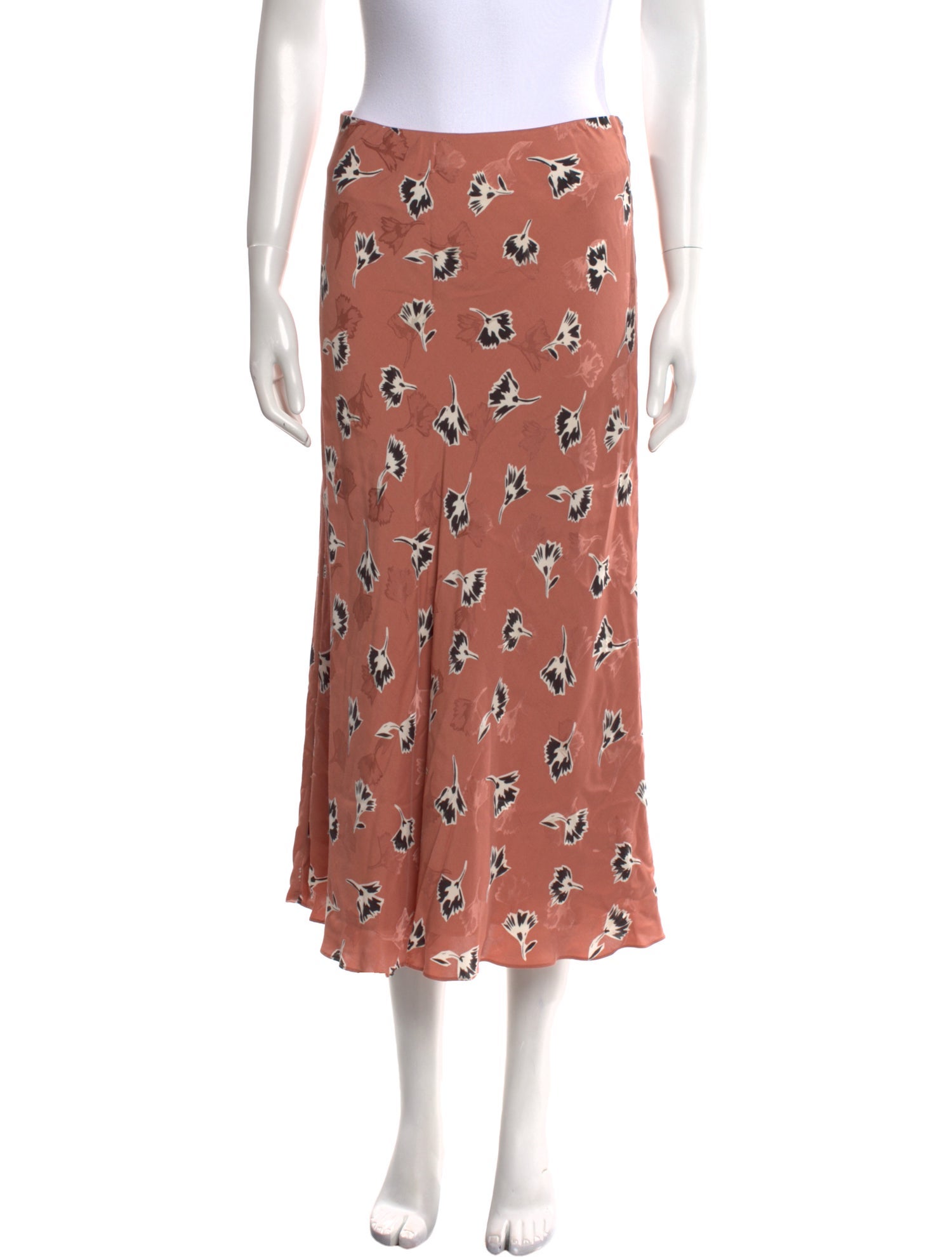 Rebecca Taylor Floral Print Midi Length Skirt