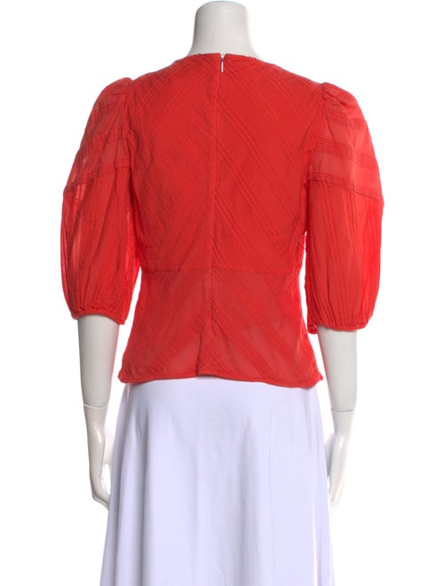 Rebecca Taylor V-Neck Three-Quarter Sleeve Blouse