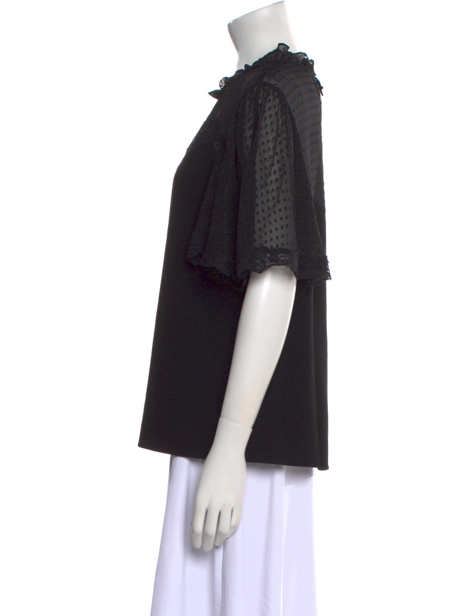 Rebecca Taylor Mock Neck Short Sleeve Blouse w/ Tags