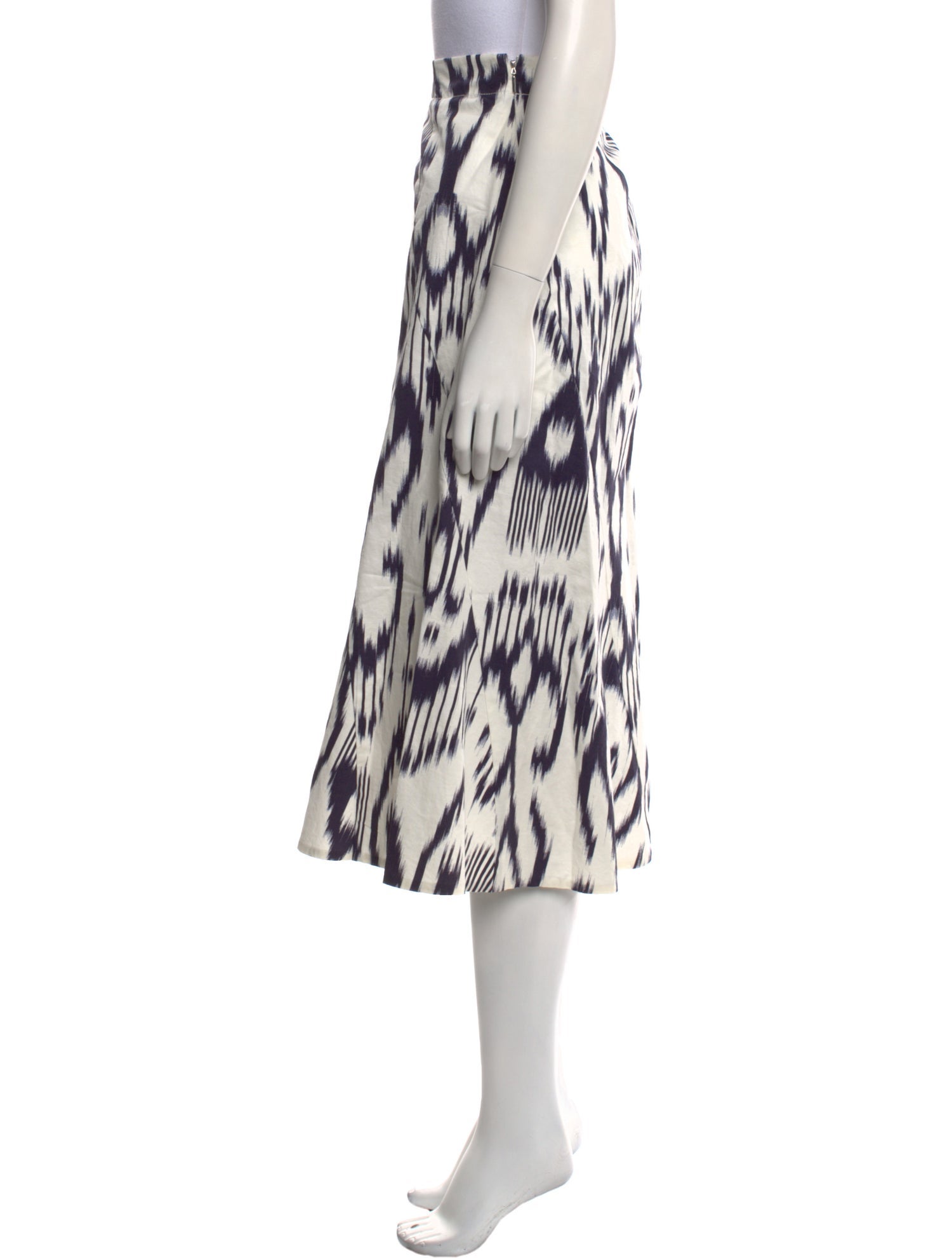 Rebecca Taylor Animal Print Midi Length Skirt