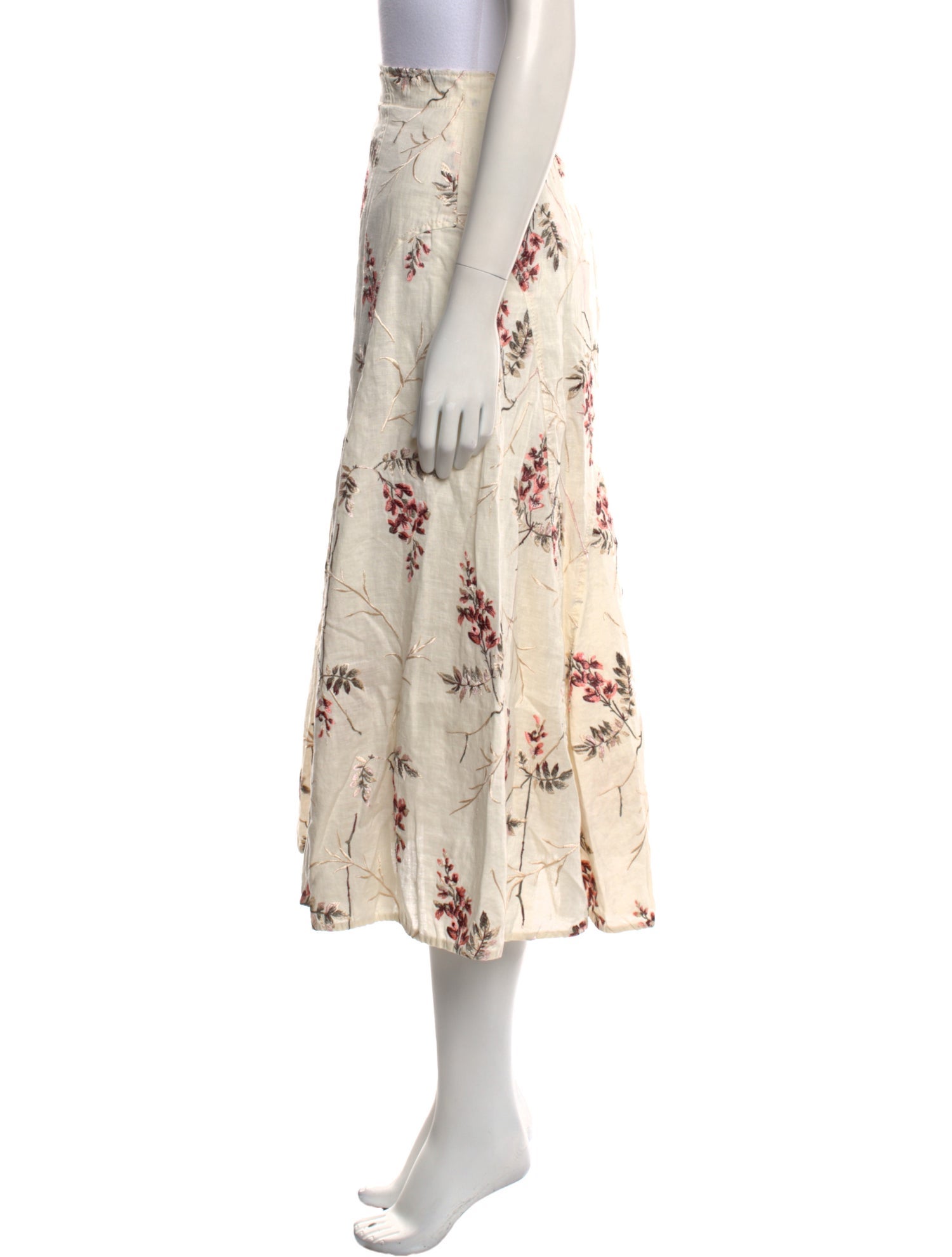 Rebecca Taylor Linen Midi Length Skirt