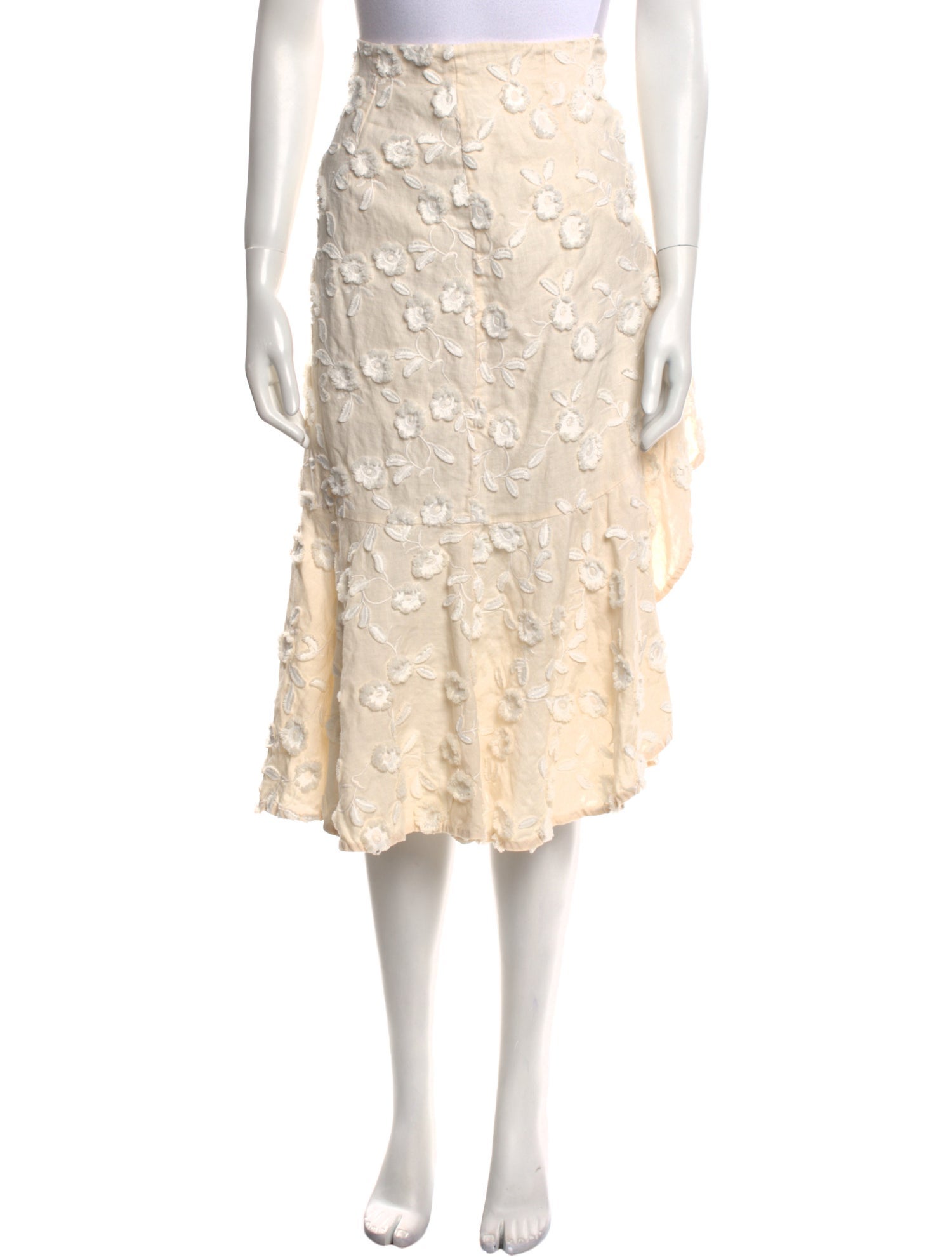 Rebecca Taylor Linen Midi Length Skirt