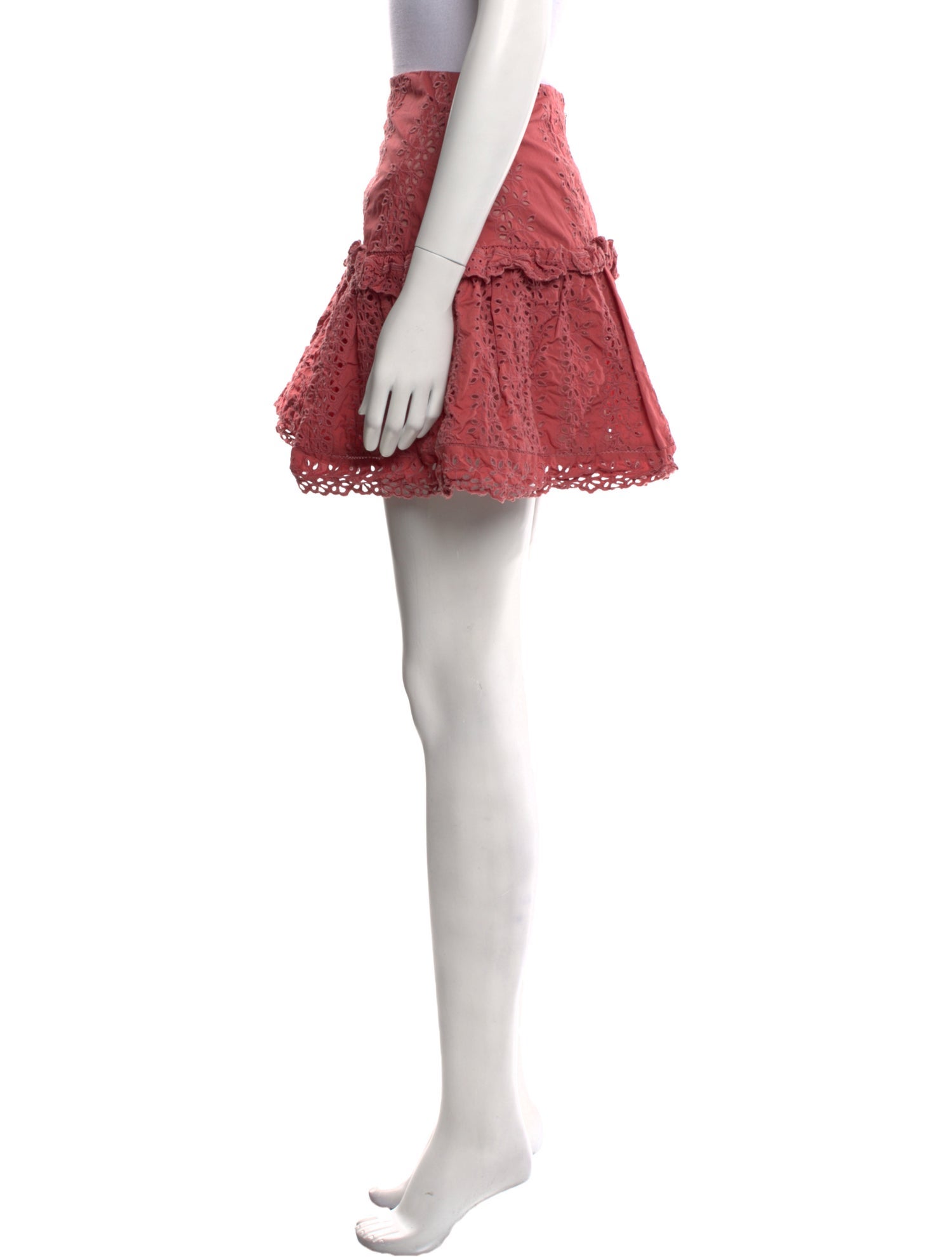 Rebecca Taylor Eyelet Trim Mini Skirt